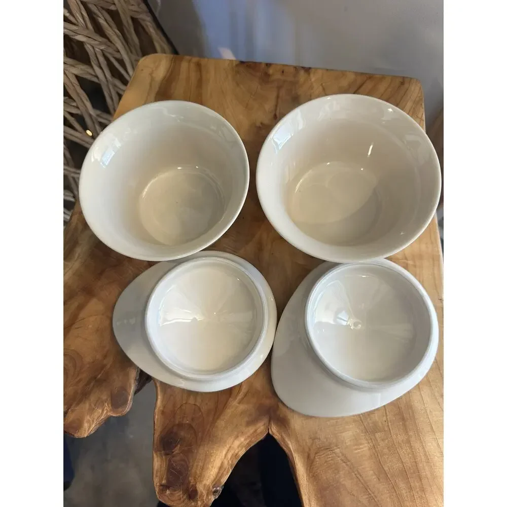IKEA FARGKLAR Oven Serving Dish With Lid 5”(6.8 oz) Beige Set of 2 Never Used